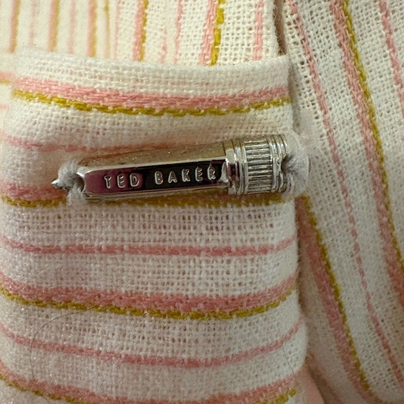 TED BAKER ALTAA COLOUR BY NUMBERS STRIPE COTTON BLAZER IN IVORY - Picture 8 of 13